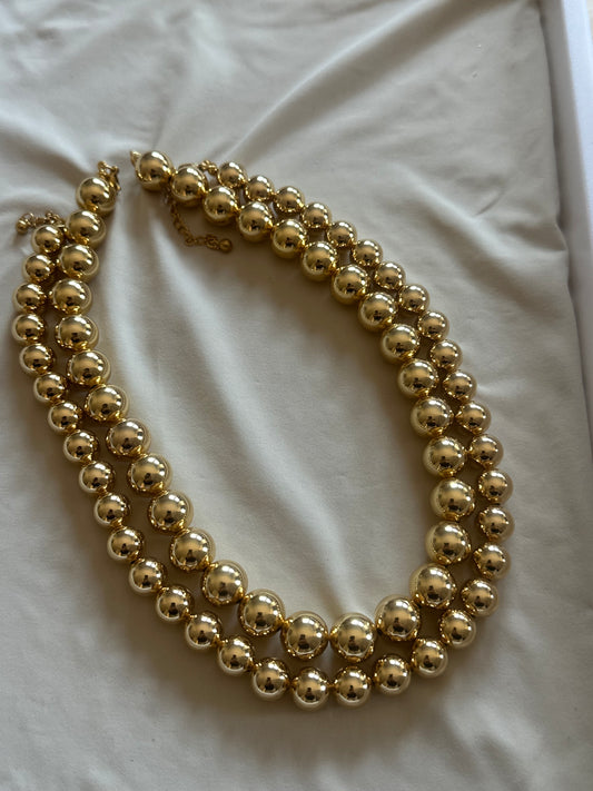 Gold Beaded Chunky Necklave
