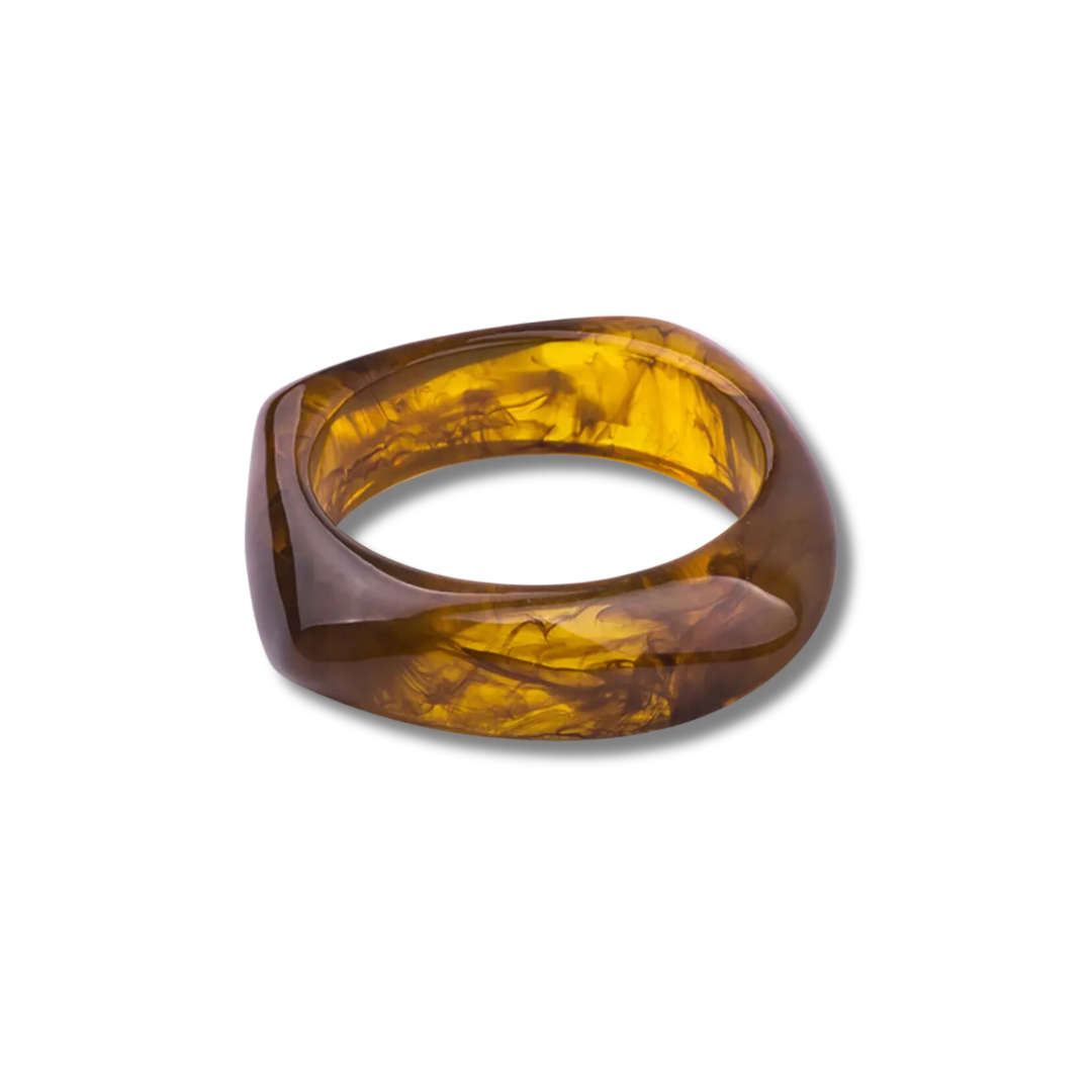 Brown Geometric Resin Cuff